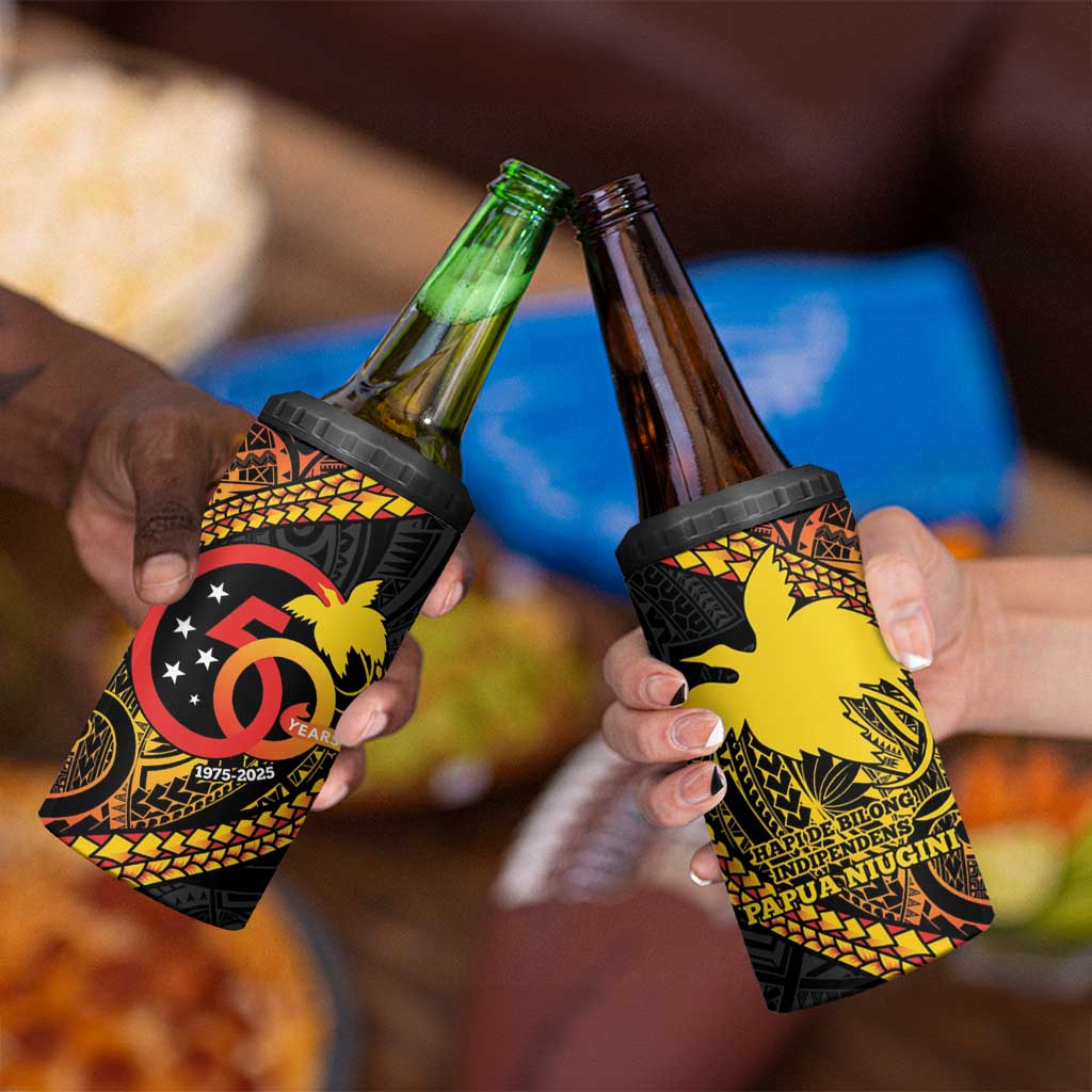Papua New Guinea Tribal Tattoo 4 in 1 Can Cooler Tumbler 50th Independence Anniversary LT9 - Polynesian Pride