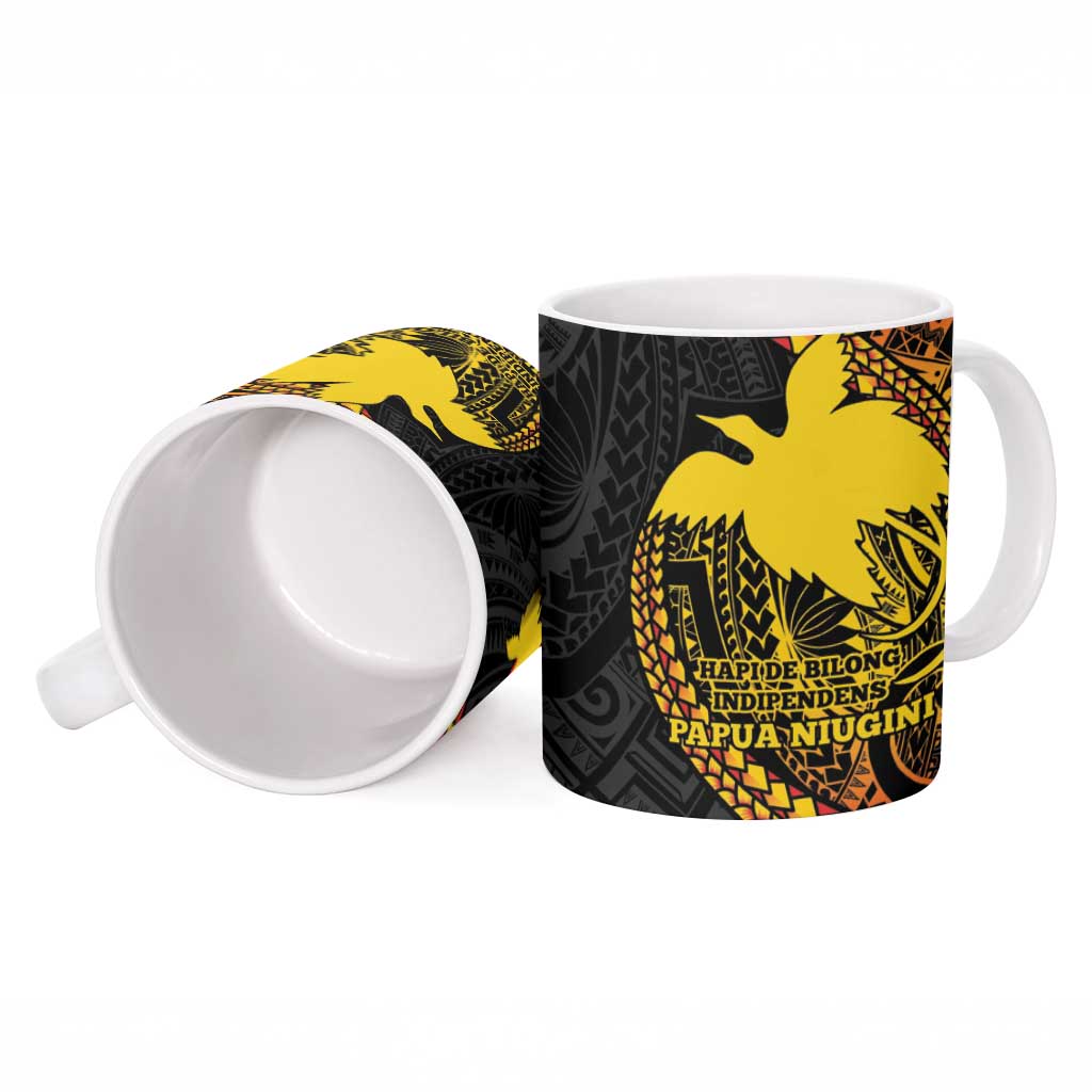 Papua New Guinea Tribal Tattoo Ceramic Mug 50th Independence Anniversary - Polynesian Pride