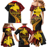 Papua New Guinea Tribal Tattoo Family Matching Mermaid Dress and Hawaiian Shirt 50th Independence Anniversary LT9 - Polynesian Pride