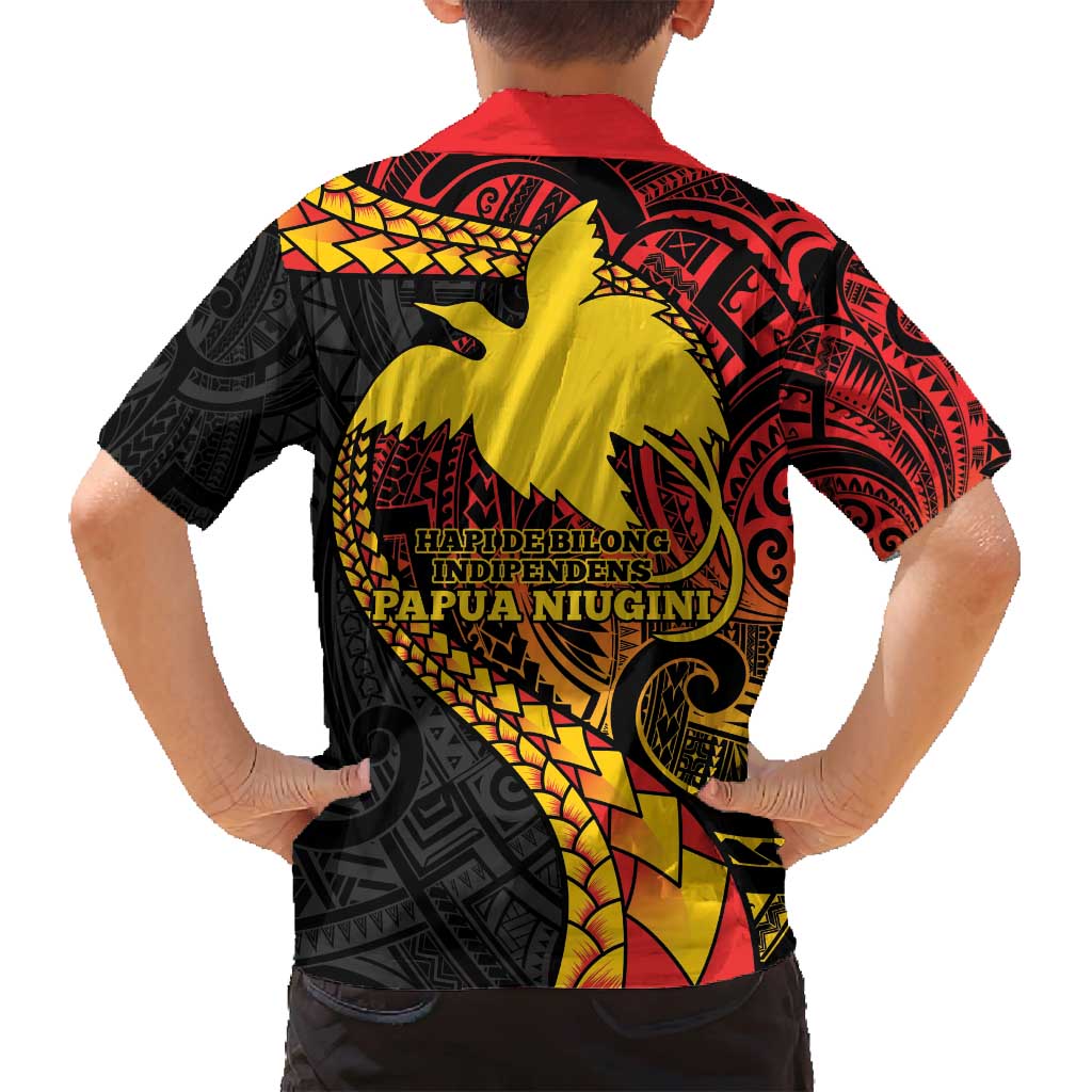 Papua New Guinea Tribal Tattoo Family Matching Summer Maxi Dress and Hawaiian Shirt 50th Independence Anniversary LT9 - Polynesian Pride
