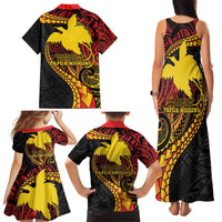 Papua New Guinea Tribal Tattoo Family Matching Tank Maxi Dress and Hawaiian Shirt 50th Independence Anniversary LT9 - Polynesian Pride