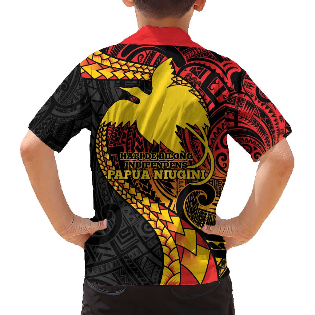 Papua New Guinea Tribal Tattoo Kid Hawaiian Shirt 50th Independence Anniversary LT9 - Polynesian Pride