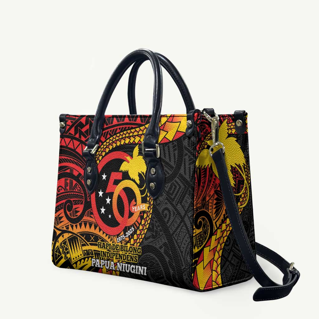 Papua New Guinea Tribal Tattoo Leather Bag 50th Independence Anniversary - Polynesian Pride