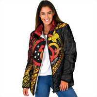 Papua New Guinea Tribal Tattoo Padded Jacket 50th Independence Anniversary - Polynesian Pride