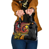 Papua New Guinea Tribal Tattoo Shoulder Handbag 50th Independence Anniversary LT9 One Size Black - Polynesian Pride