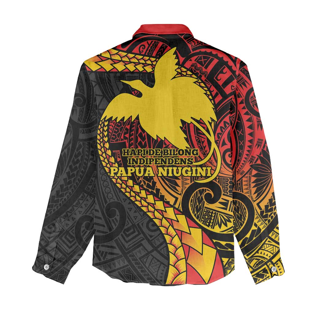 Papua New Guinea Tribal Tattoo Women Casual Shirt 50th Independence Anniversary LT9 - Polynesian Pride