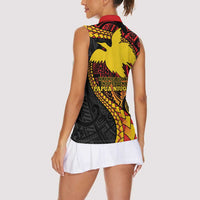 Papua New Guinea Tribal Tattoo Women Sleeveless Polo Shirt 50th Independence Anniversary LT9 - Polynesian Pride