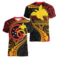 Papua New Guinea Tribal Tattoo Women V-Neck T-Shirt 50th Independence Anniversary LT9 - Polynesian Pride