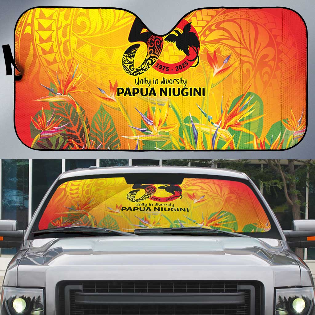 Papua New Guinea Unity in Diversity Auto Sun Shade 50th Indipendens Papua Niugini - Polynesian Pride