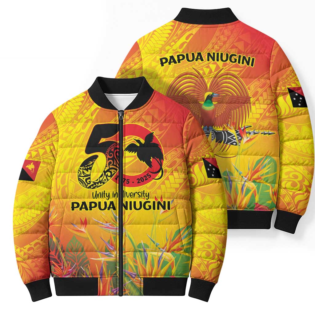 Papua New Guinea Unity in Diversity Bomber Puffer Jacket 50th Indipendens Papua Niugini - Polynesian Pride