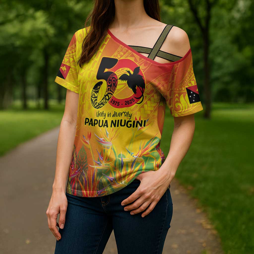 Papua New Guinea Unity in Diversity Cross Shoulder Shirt 50th Indipendens Papua Niugini - Polynesian Pride