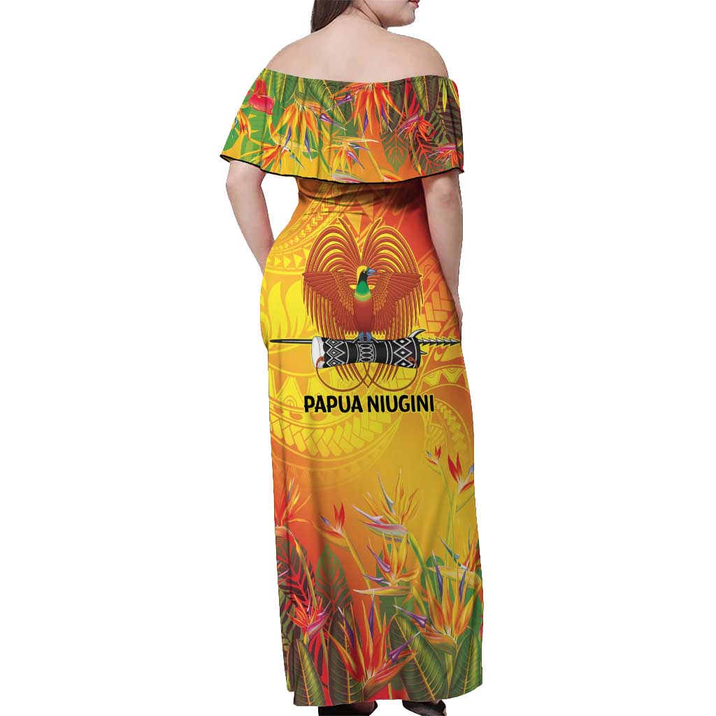 Papua New Guinea Unity in Diversity Off Shoulder Maxi Dress 50th Indipendens Papua Niugini