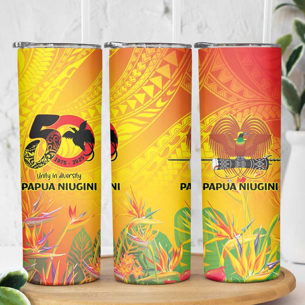 Papua New Guinea Unity in Diversity Skinny Tumbler 50th Indipendens Papua Niugini LT9 - Polynesian Pride