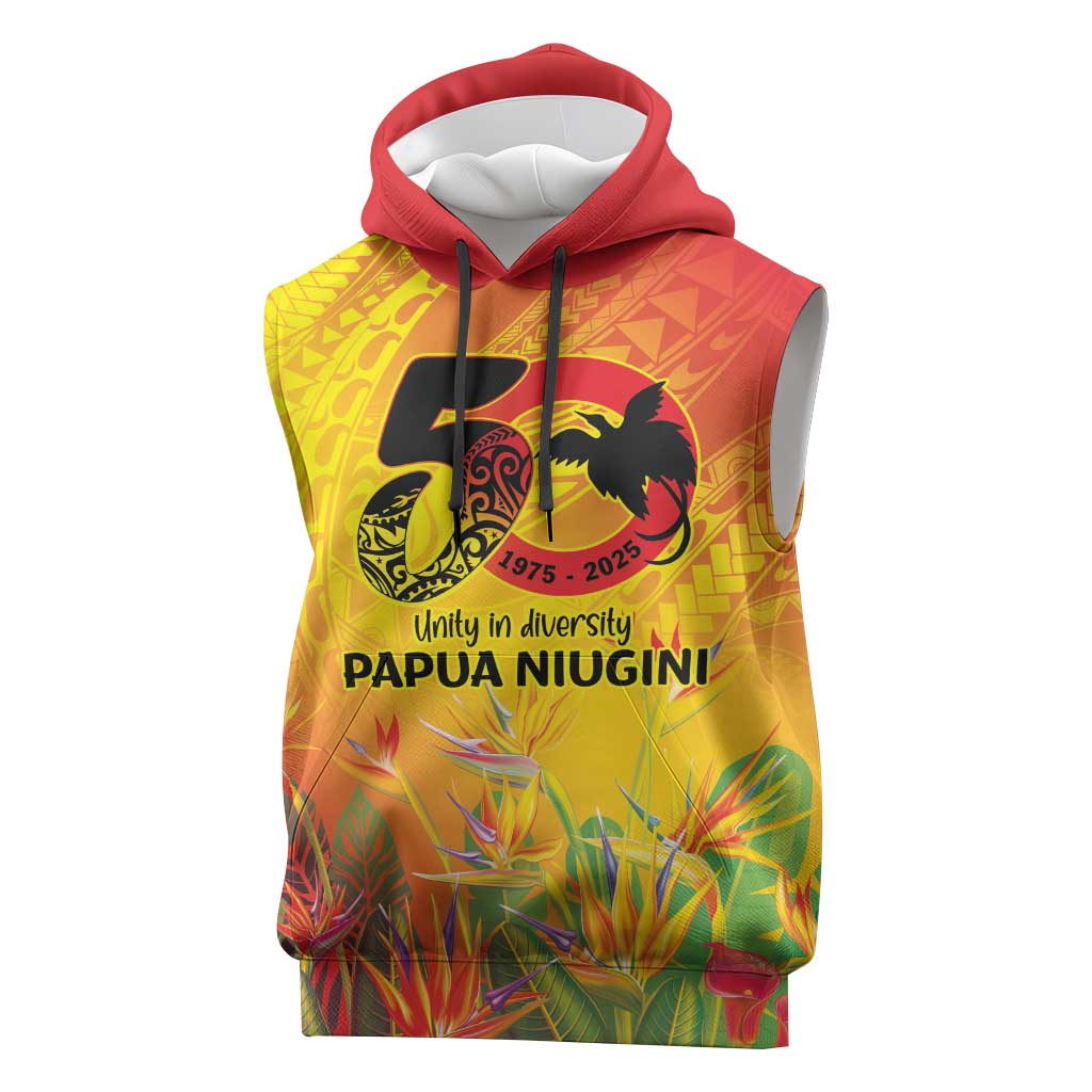 Papua New Guinea Unity in Diversity Sleeveless Hoodie 50th Indipendens Papua Niugini - Polynesian Pride