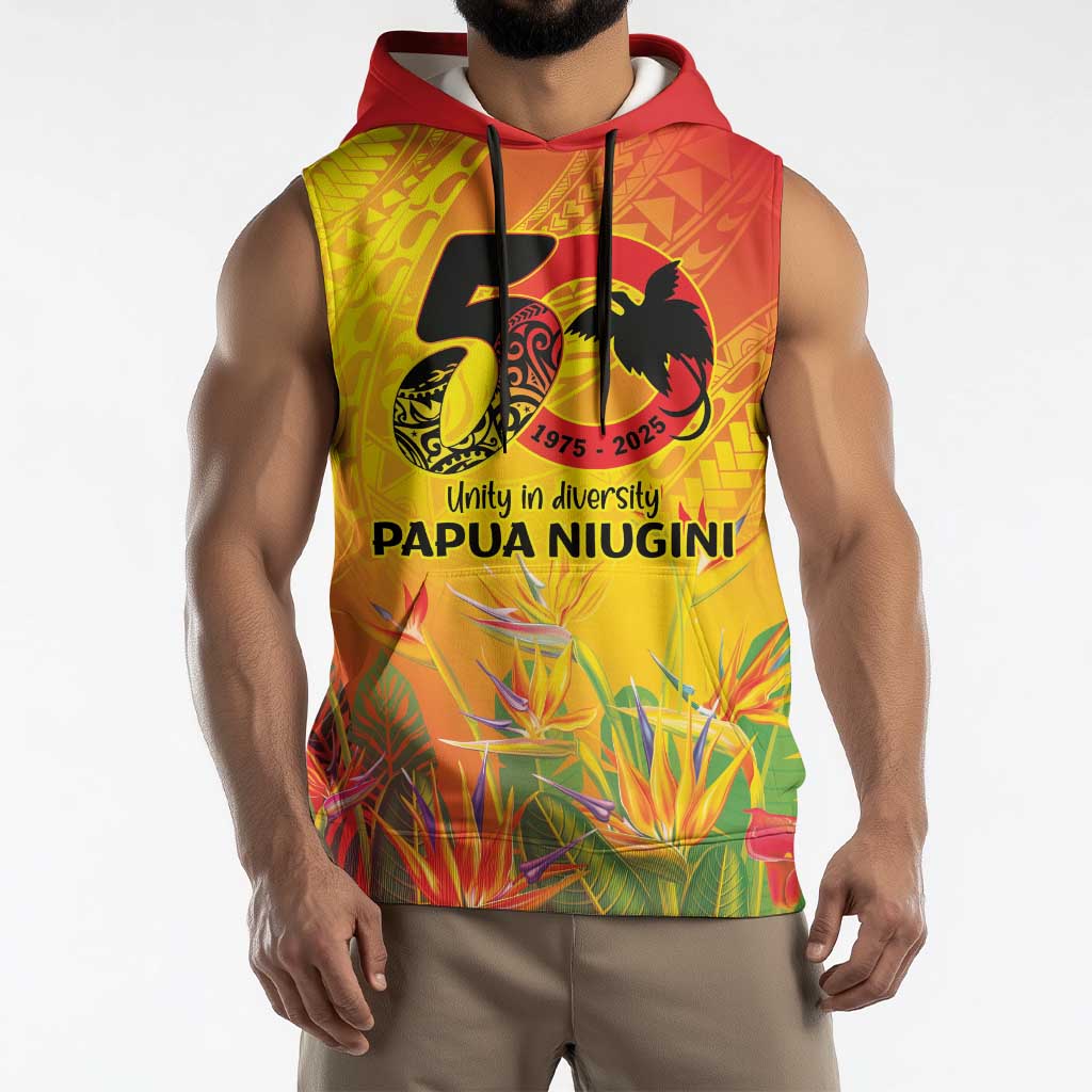 Papua New Guinea Unity in Diversity Sleeveless Hoodie 50th Indipendens Papua Niugini - Polynesian Pride