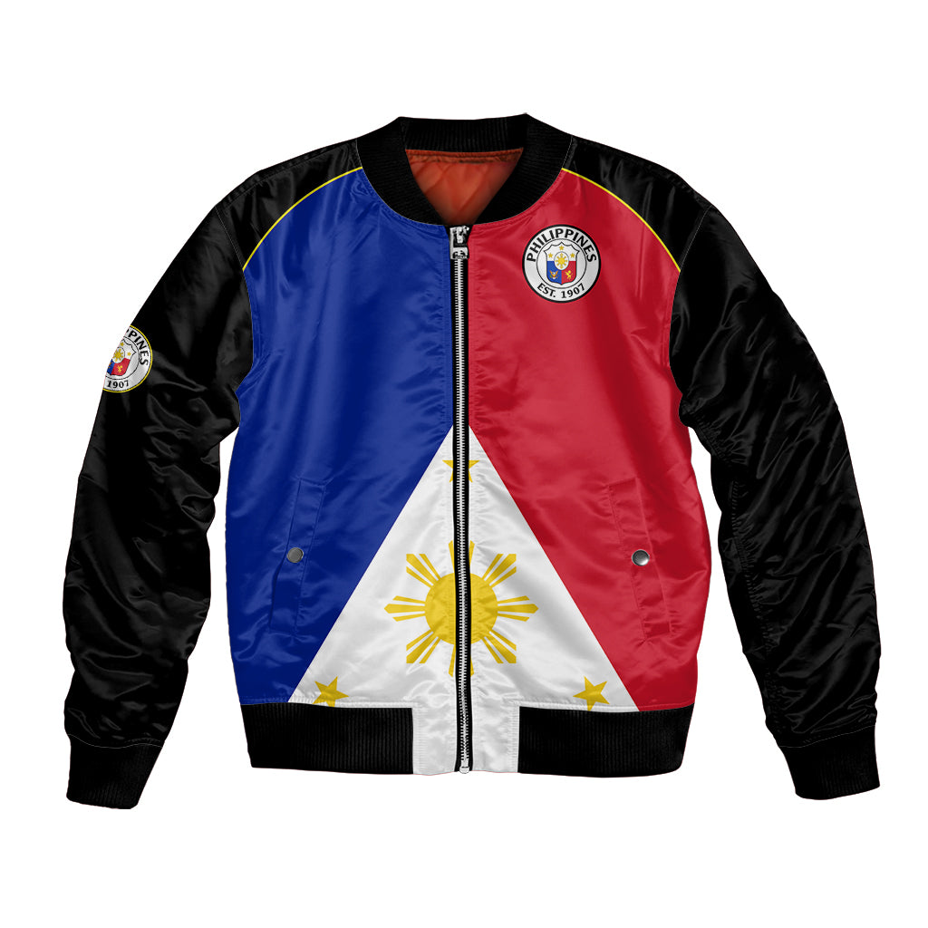 Philippines Concept Home Football Bomber Jacket Pilipinas Flag Black Style 2023 LT9 Unisex Black - Polynesian Pride