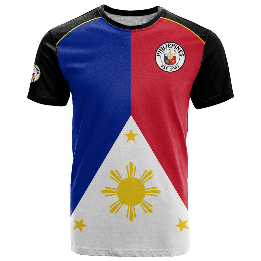 Philippines Concept Home Football T Shirt Pilipinas Flag Black Style 2023 LT9 Black - Polynesian Pride