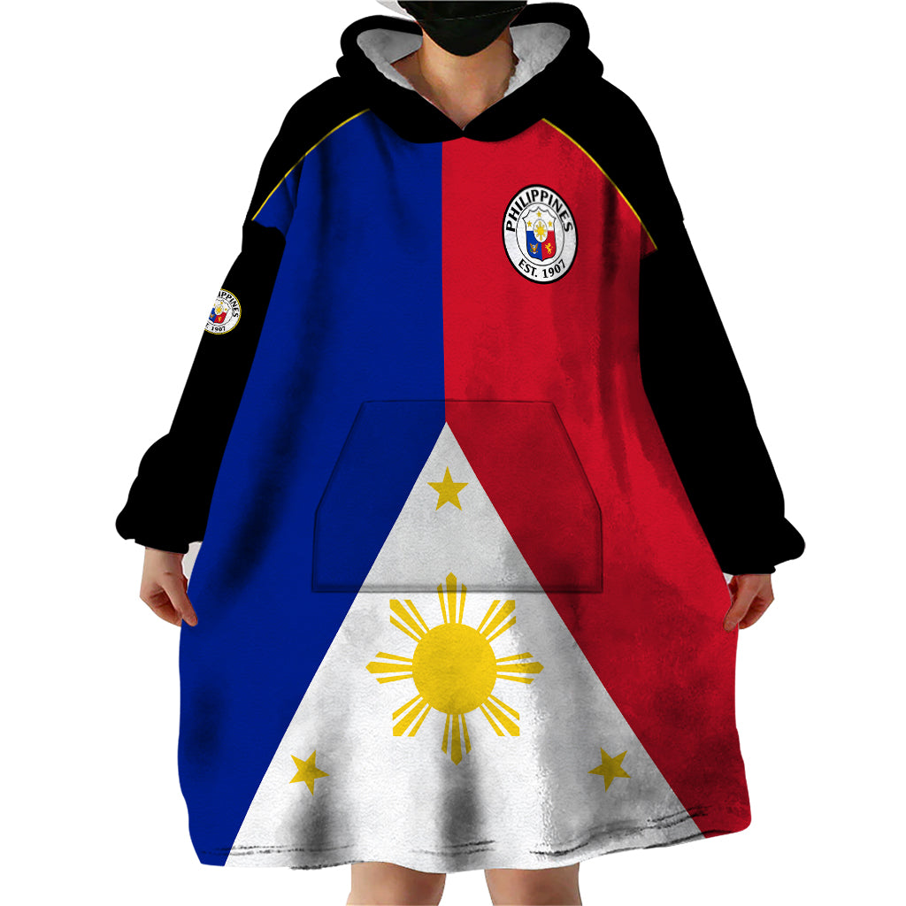 Philippines Concept Home Football Wearable Blanket Hoodie Pilipinas Flag Black Style 2023 LT9 - Polynesian Pride