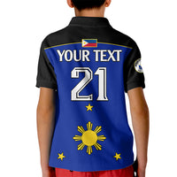 (Custom Text And Number) Philippines Concept Home Football Kid Polo Shirt Pilipinas Flag Black Style 2023 LT9 - Polynesian Pride