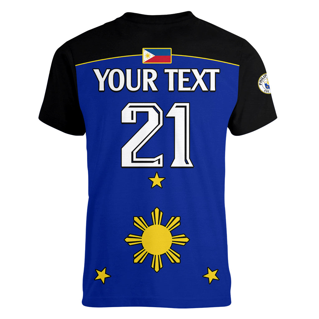 (Custom Text And Number) Philippines Concept Home Football Women V Neck T Shirt Pilipinas Flag Black Style 2023 LT9 - Polynesian Pride