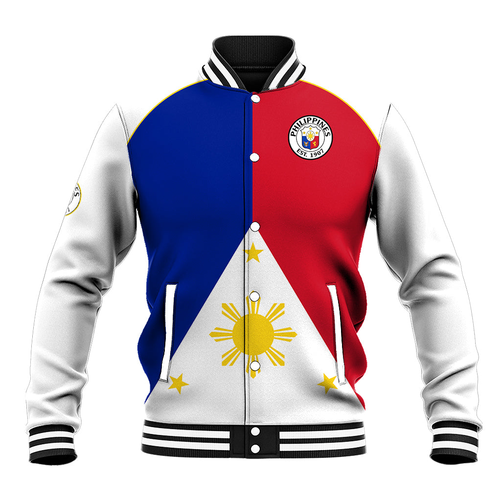 Philippines Concept Home Football Baseball Jacket Pilipinas Flag White Style 2023 LT9 Unisex White - Polynesian Pride