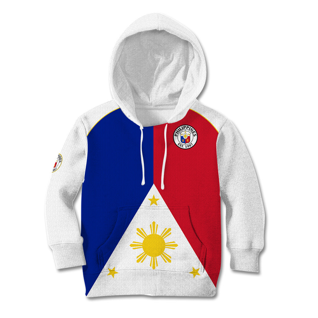 Philippines Concept Home Football Kid Hoodie Pilipinas Flag White Style 2023 LT9 Hoodie White - Polynesian Pride