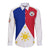 Philippines Concept Home Football Long Sleeve Button Shirt Pilipinas Flag White Style 2023 LT9 Unisex White - Polynesian Pride