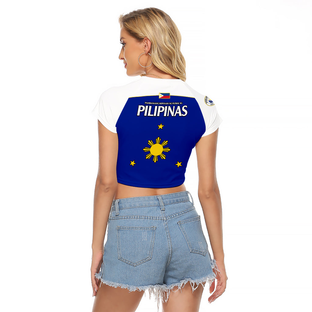 Philippines Concept Home Football Raglan Cropped T Shirt Pilipinas Flag White Style 2023 LT9 - Polynesian Pride