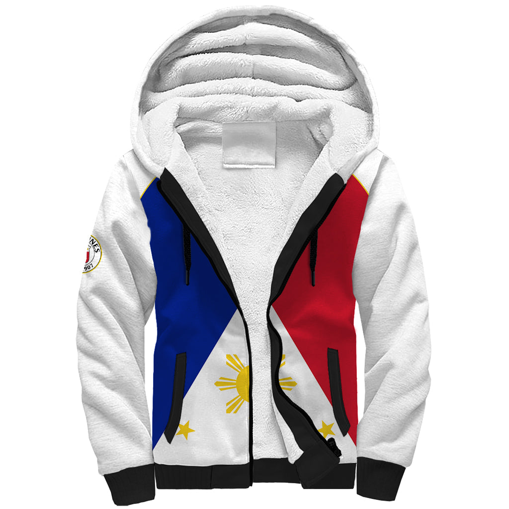 Philippines Concept Home Football Sherpa Hoodie Pilipinas Flag White Style 2023 LT9 Unisex White - Polynesian Pride