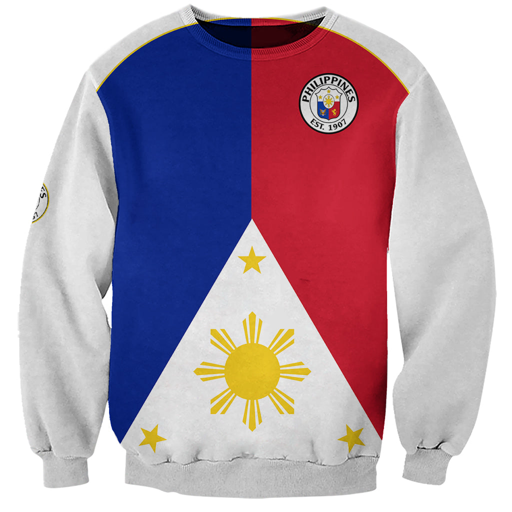 Philippines Concept Home Football Sweatshirt Pilipinas Flag White Style 2023 LT9 Unisex White - Polynesian Pride