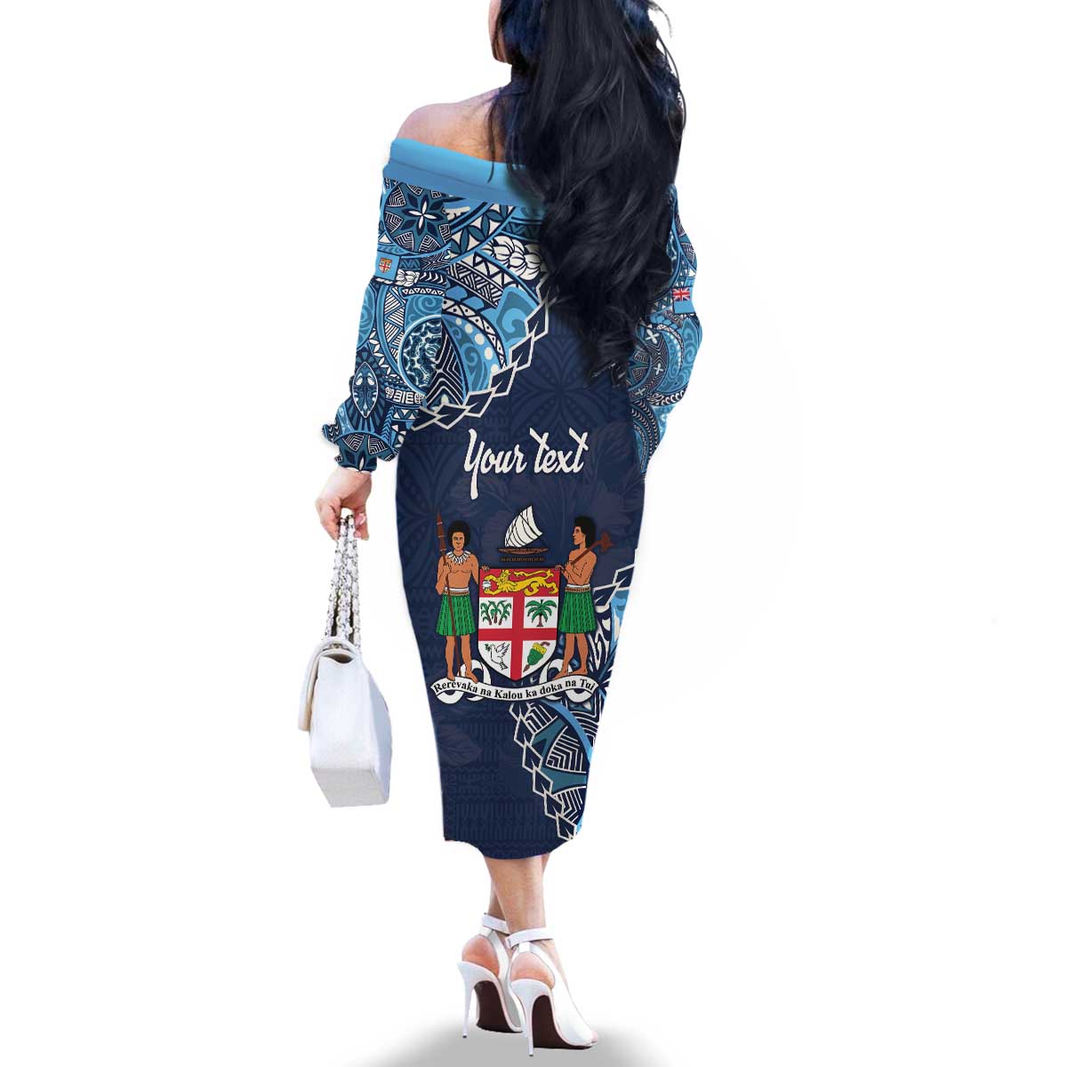 Personalised Fiji 54th Anniversary Family Matching Off The Shoulder Long Sleeve Dress and Hawaiian Shirt Siga Ni Bula Galala Marautaki O Viti LT9