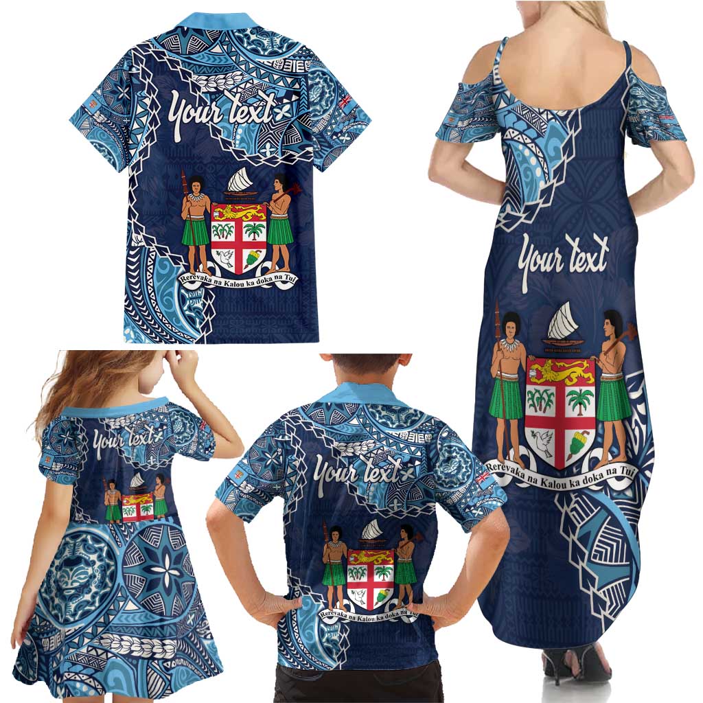 Personalised Fiji 54th Anniversary Family Matching Summer Maxi Dress and Hawaiian Shirt Siga Ni Bula Galala Marautaki O Viti LT9