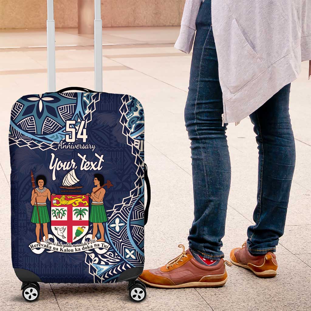 Personalised Fiji 54th Anniversary Luggage Cover Siga Ni Bula Galala Marautaki O Viti LT9