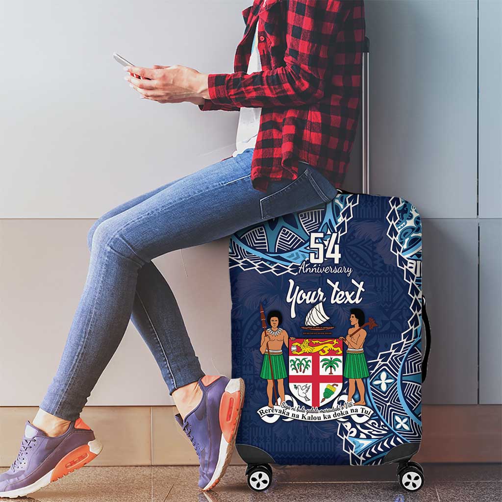 Personalised Fiji 54th Anniversary Luggage Cover Siga Ni Bula Galala Marautaki O Viti LT9
