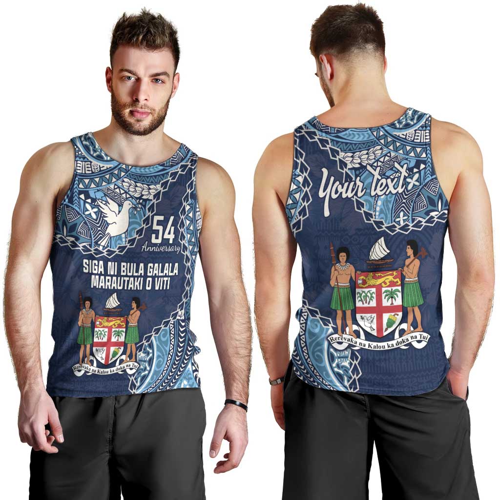 Personalised Fiji 54th Anniversary Men Tank Top Siga Ni Bula Galala Marautaki O Viti LT9