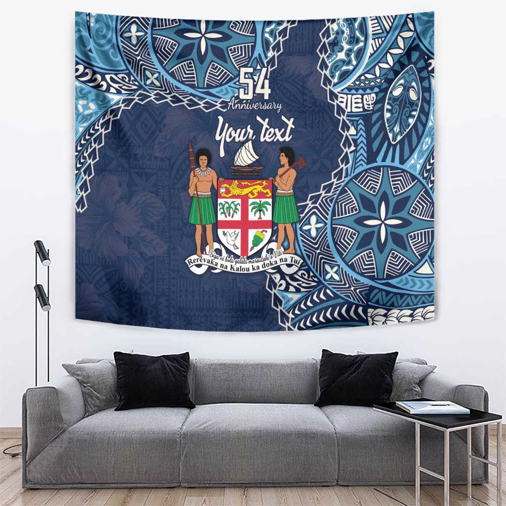 Personalised Fiji 54th Anniversary Tapestry Siga Ni Bula Galala Marautaki O Viti LT9