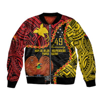 Personalised Papua New Guinea 49th Anniversary Bomber Jacket Hapi De bilong Indipendens Papua Niugini
