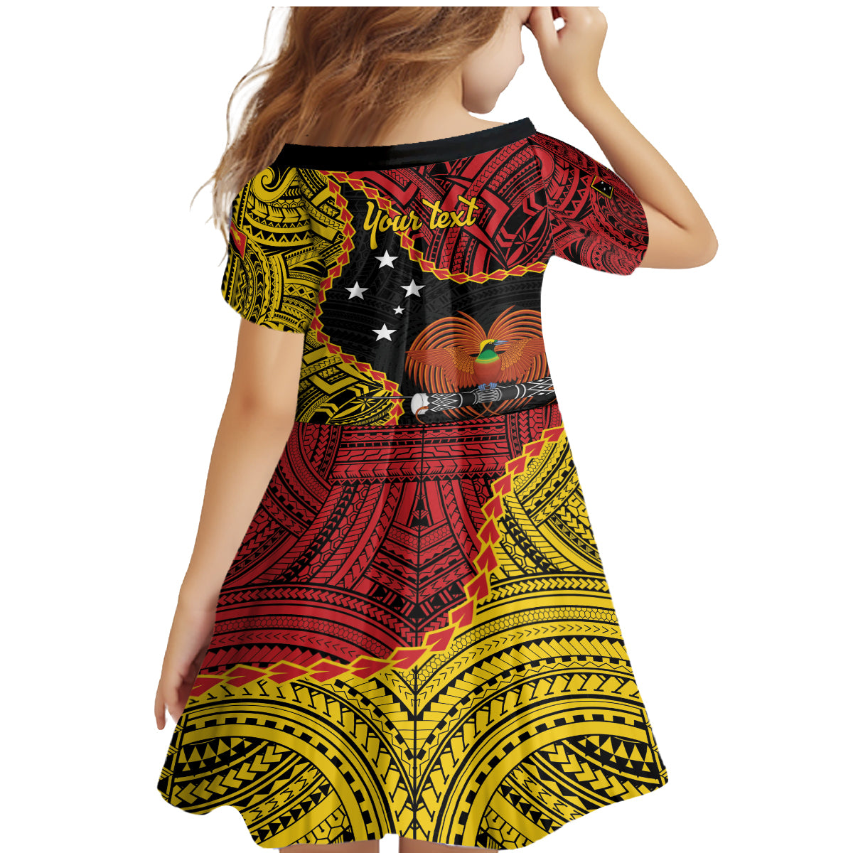 Personalised Papua New Guinea 49th Anniversary Family Matching Mermaid Dress and Hawaiian Shirt Hapi De bilong Indipendens Papua Niugini