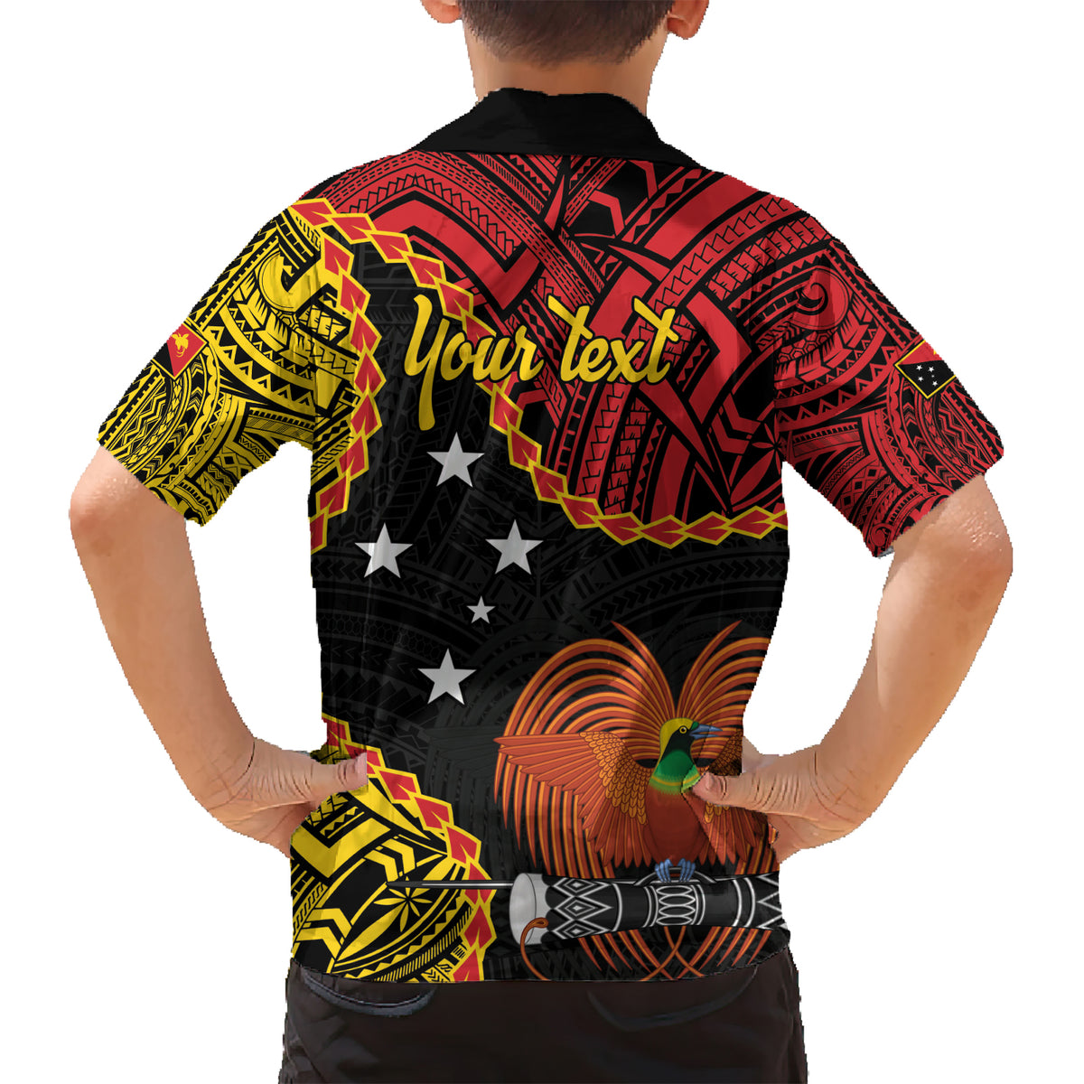 Personalised Papua New Guinea 49th Anniversary Kid Hawaiian Shirt Hapi De bilong Indipendens Papua Niugini