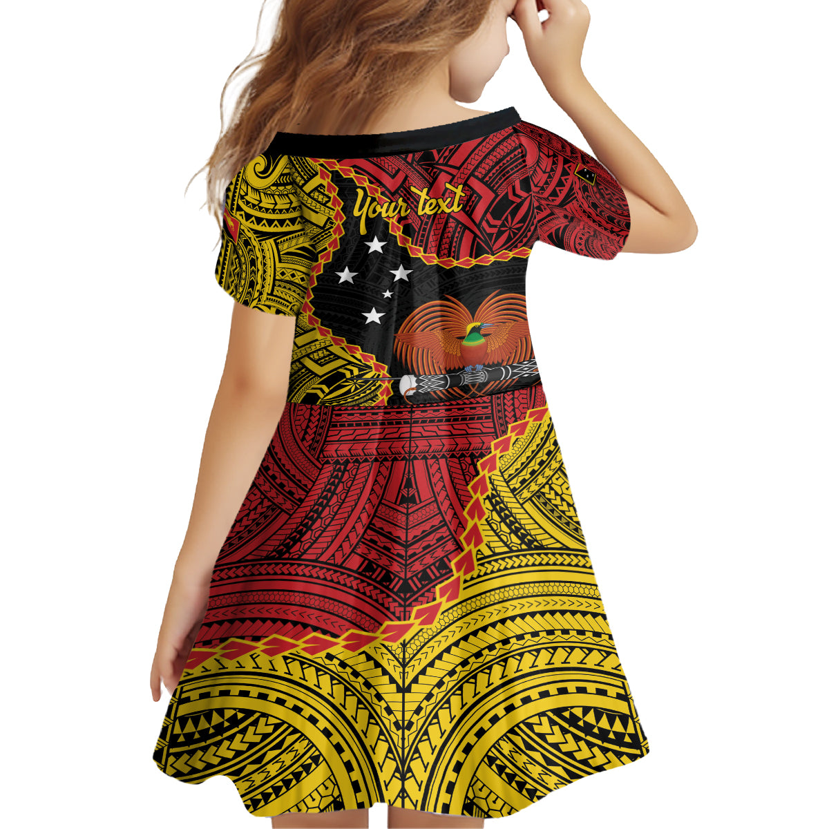 Personalised Papua New Guinea 49th Anniversary Kid Short Sleeve Dress Hapi De bilong Indipendens Papua Niugini