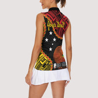 Personalised Papua New Guinea 49th Anniversary Women Sleeveless Polo Shirt Hapi De bilong Indipendens Papua Niugini