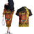 Personalised Papua New Guinea 49th Anniversary Couples Matching Off The Shoulder Long Sleeve Dress and Hawaiian Shirt Bird of Paradise Unity In Diversity