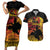 Personalised Papua New Guinea 49th Anniversary Couples Matching Short Sleeve Bodycon Dress and Hawaiian Shirt Bird of Paradise Unity In Diversity