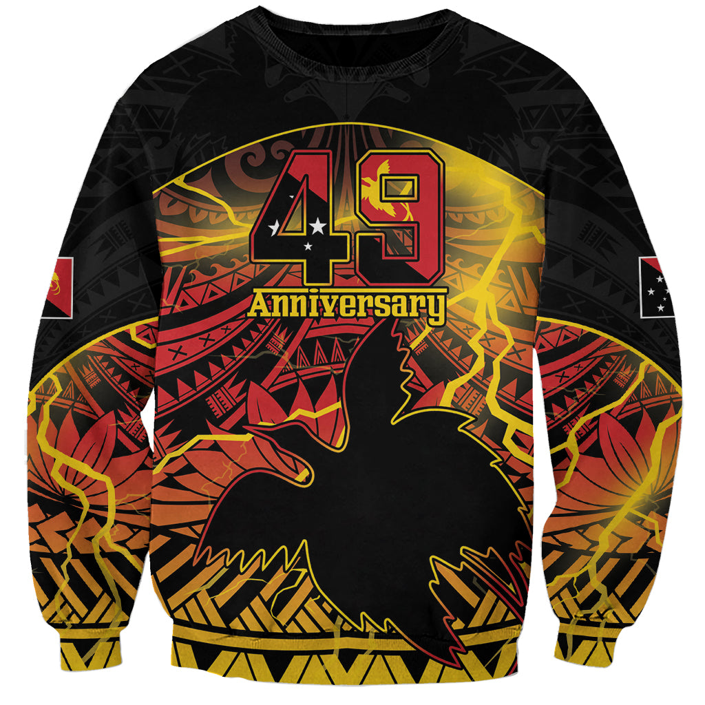 Personalised Papua New Guinea 49th Anniversary Sweatshirt Bird of Paradise Unity In Diversity
