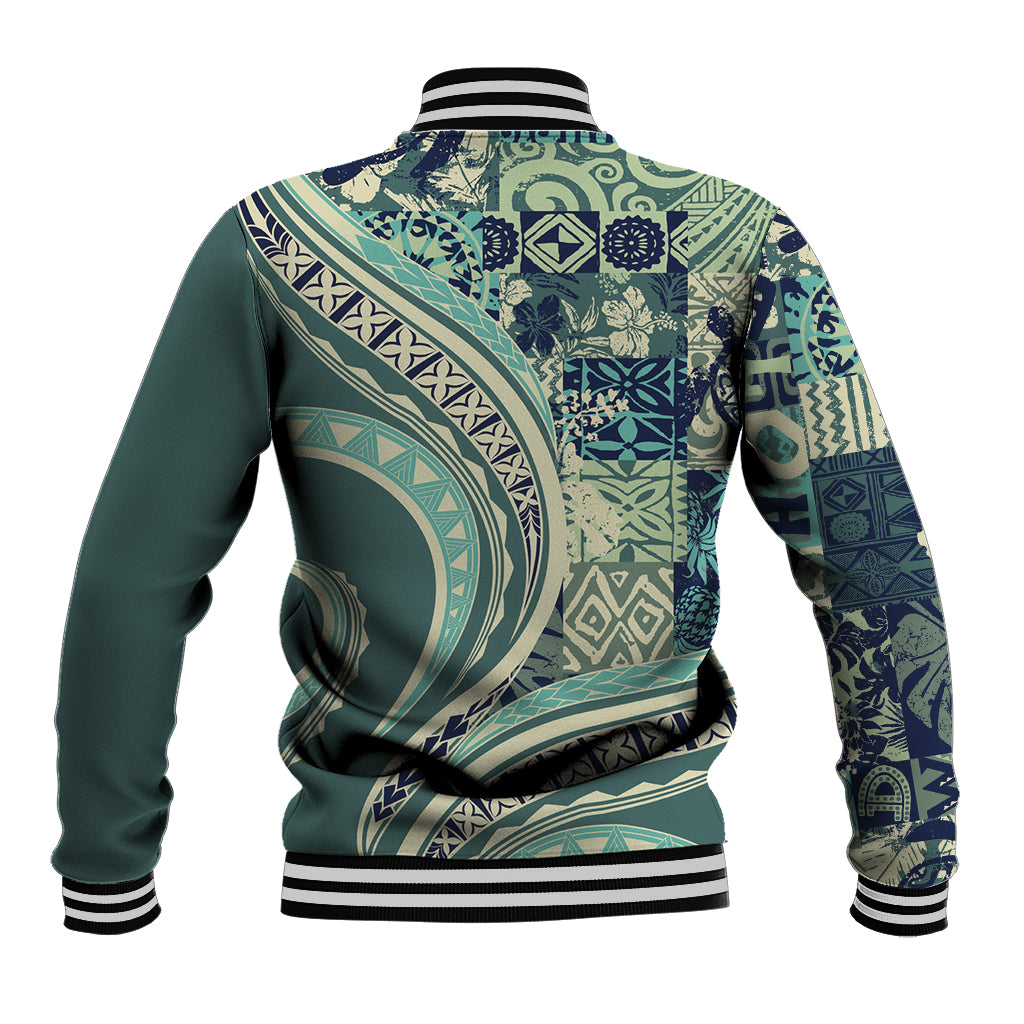 Hawaiian Hibiscus Tribal Vintage Motif Baseball Jacket Ver 1