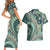 Hawaiian Hibiscus Tribal Vintage Motif Couples Matching Short Sleeve Bodycon Dress and Hawaiian Shirt Ver 1