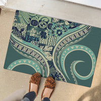 Hawaiian Hibiscus Tribal Vintage Motif Rubber Doormat Ver 1 LT9 - Polynesian Pride