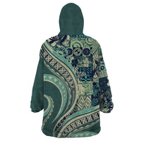Hawaiian Hibiscus Tribal Vintage Motif Wearable Blanket Hoodie Ver 1 LT9 - Polynesian Pride