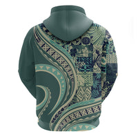 Hawaiian Hibiscus Tribal Vintage Motif Zip Hoodie Ver 1 LT9 - Polynesian Pride