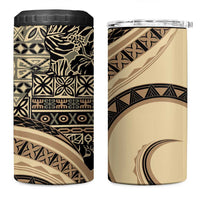Hawaiian Hibiscus Tribal Vintage Motif 4 in 1 Can Cooler Tumbler Ver 2